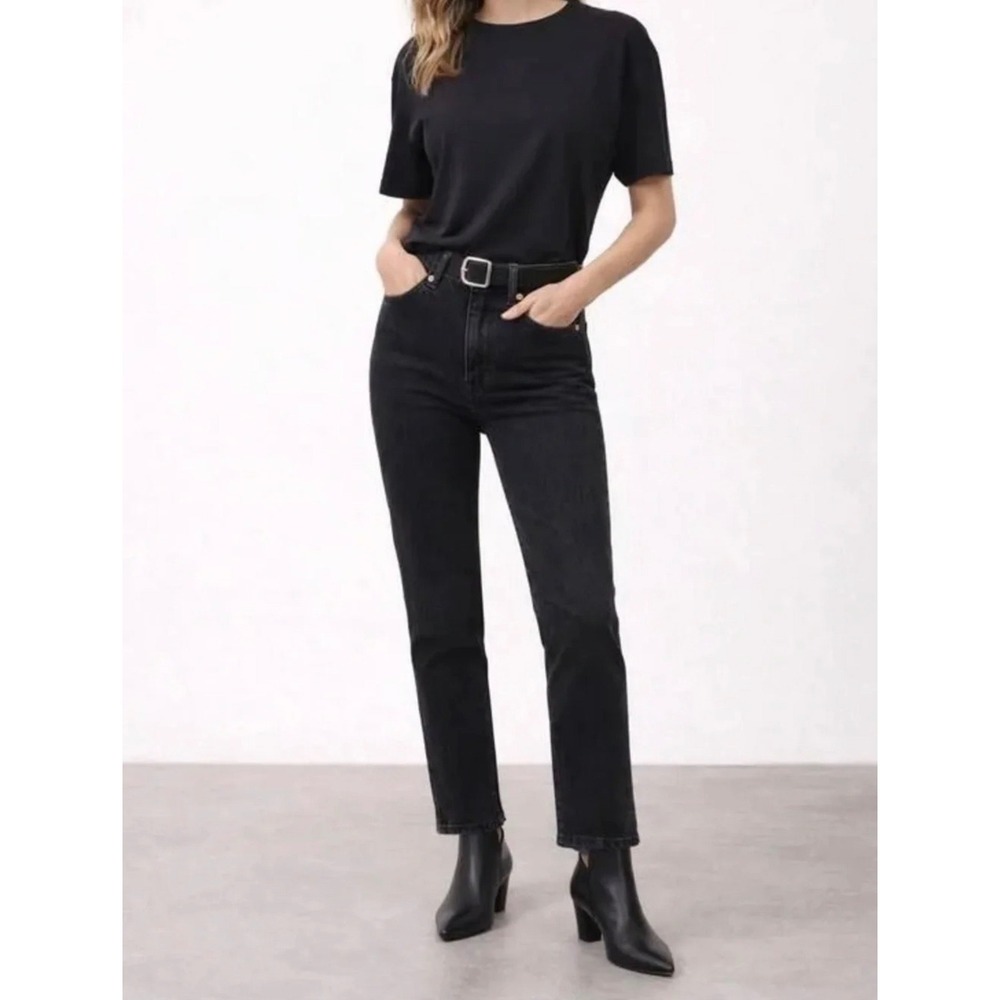 AYR Jeans The Yes Yes Yes Black High Rise Straight Leg Denim size 26